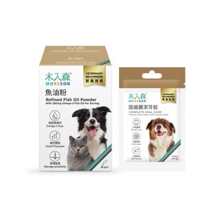 寵物魚油粉 30包+犬寶潔牙錠30顆