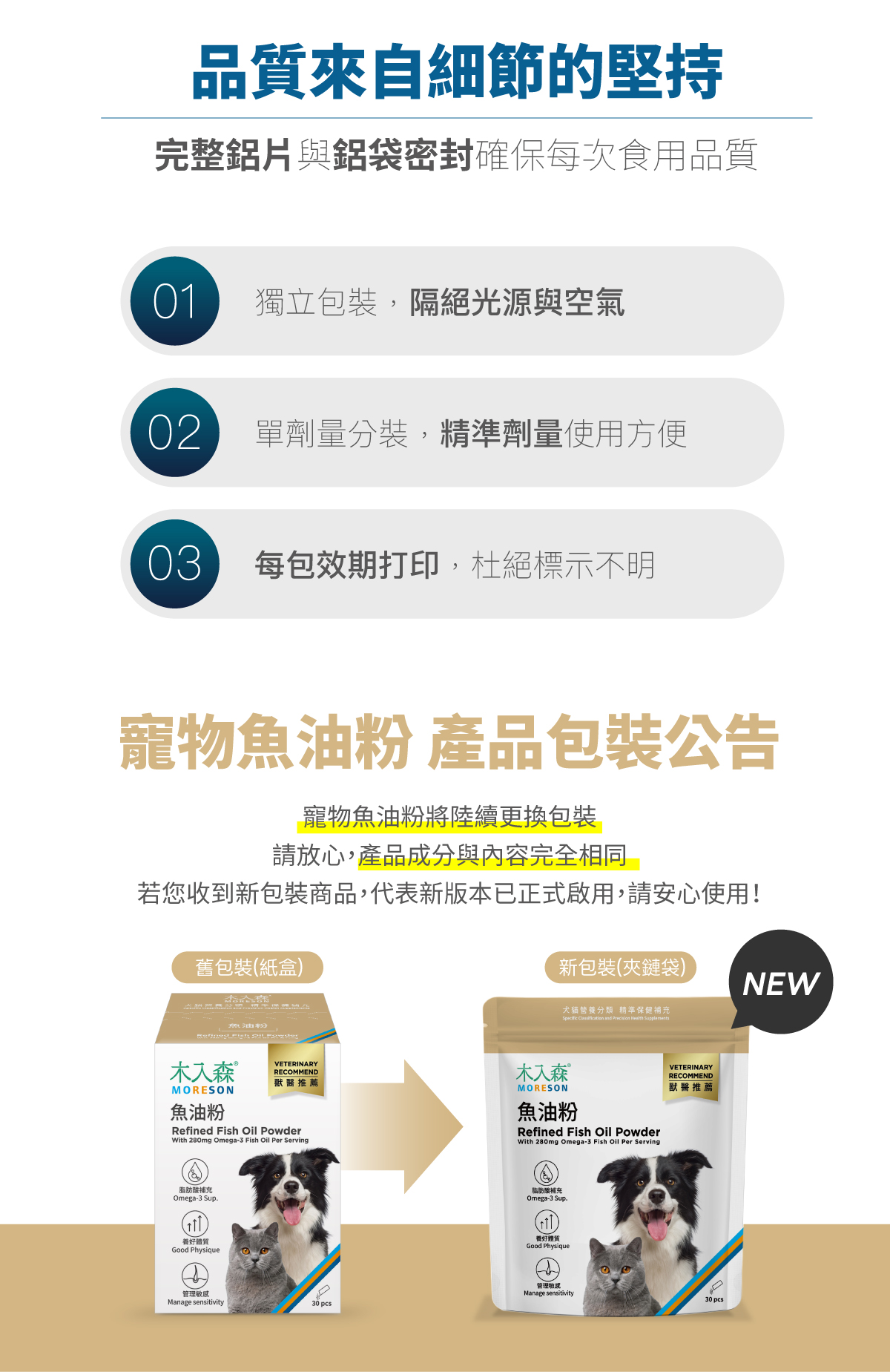 寵物魚油粉 產品包裝公告